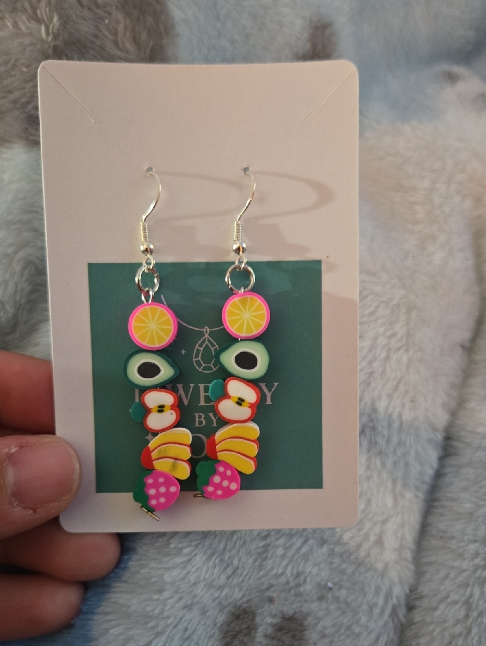 Colorful Fruit Dangle Earrings - Pink, Yellow, Green